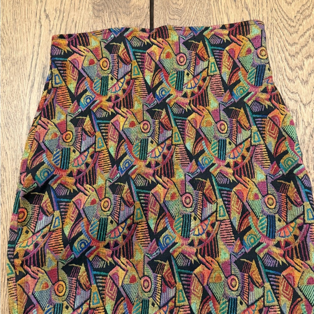 Express Tricot Colorful Geometric Mini Skirt